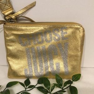 Rare Juicy Couture Gold Wristlet Purse with Strap